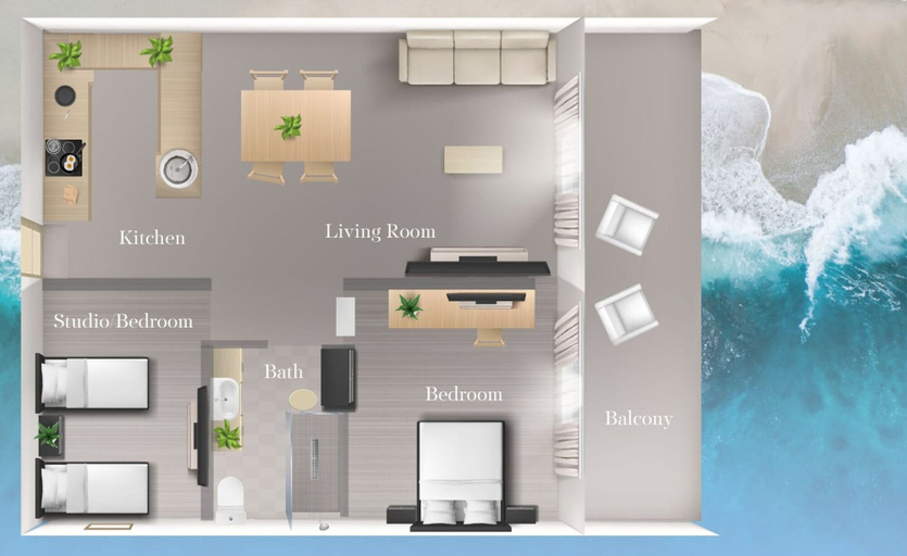 Room 3, Most Booked Apartment Near Beach Rooftop Pool, Broward