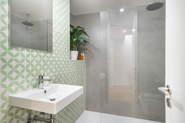 Bathroom, Alfama 2-Bed Minimalist Retreat For Digital Nomads & Remote Workers, Lisbon