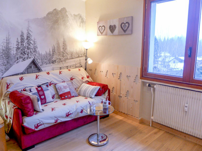 Bedroom 2, Studio Le Bois du Bouchet-6 by Interhome, Haute-Savoie