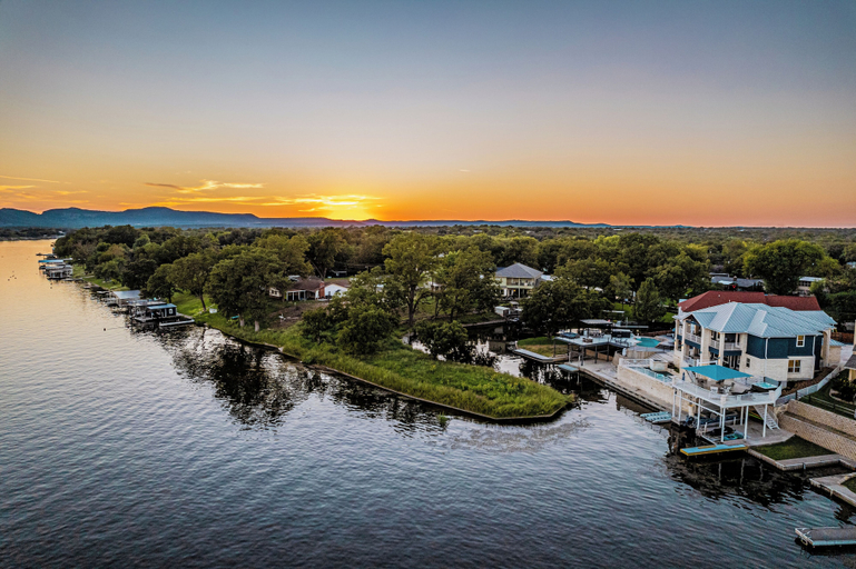 Exterior & Views, Lakefront Home w/ Pool, Spa, & Game Room!, Llano