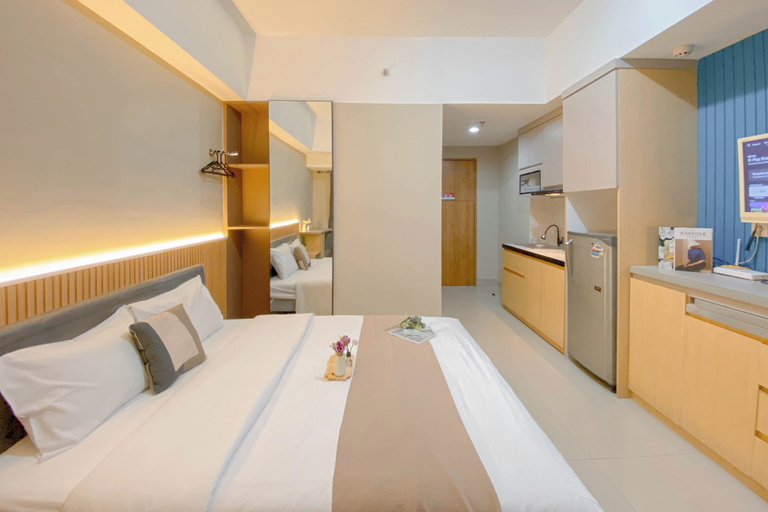 Bedroom 3, Restful and Homey Studio at LRT City Jatibening Apartment, Bekasi