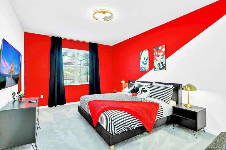 Bedroom 3, UpstaySleeps20ThemeRoomsPoolHotTubTheatr, Osceola