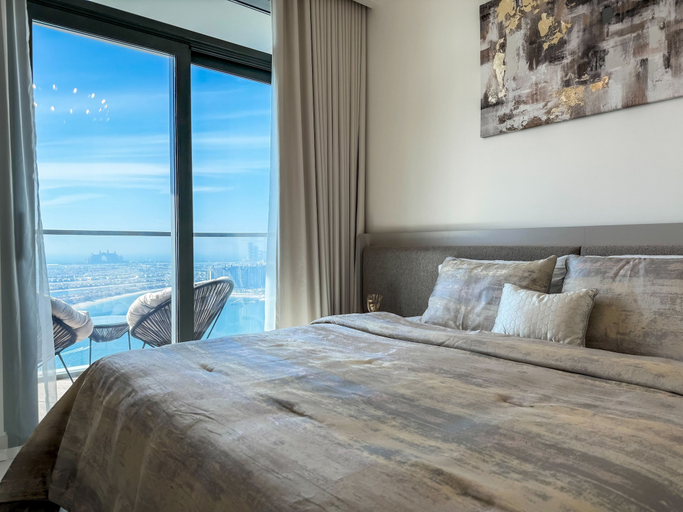 Bedroom 3, High floor Panoramic 2BR & Private Beach, Dubai