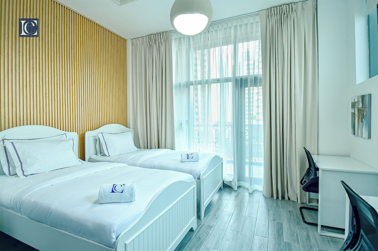 Bedroom 3, Elegant 3BR Apt. 4 Balconies in 29 Blvd, Dubai