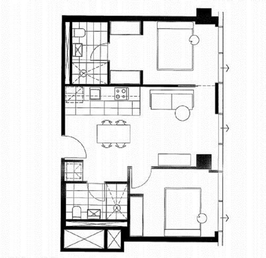 Bedroom 2, WOW Apartment on Collins, Melbourne