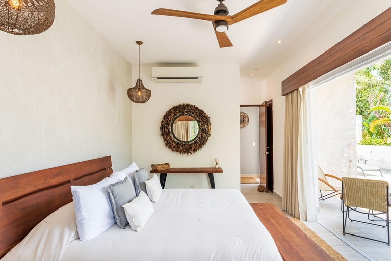 Bedroom 3, Villa Ek'Balam & Villa Flamingo, Luxury Villas, Private Pool, Private Garden, Jacuzzi, 24h Security, Cozumel