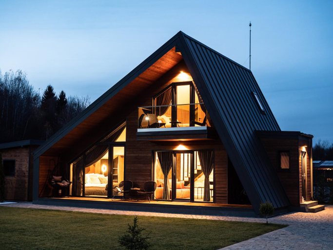 Exterior view 2, Luxury Aframe, Rasnov