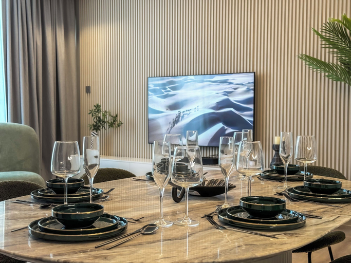 Food & Drinks, Burj Khalifa View Majestic 2BR Haven, Dubai