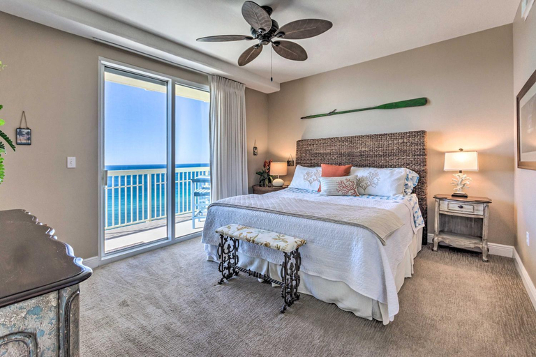 Bedroom 3, Waterfront PCB Condo with Balcony and Beach Gear!, Bay