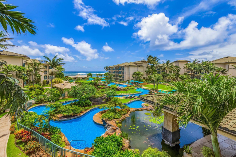 Waipouli Beach Resort Beautiful Luxury Ground Level Garden View AC Pool!, Kauai