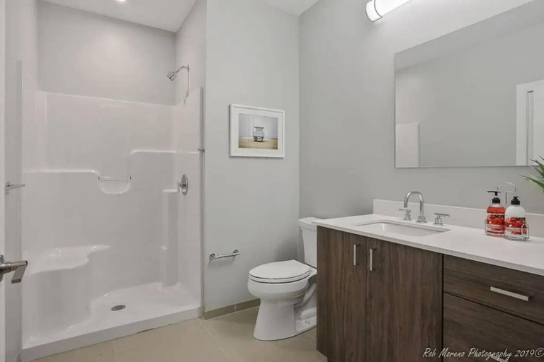 Bathroom 2, Luxury Apartment with Gym, Steps From Commuter Rail #3013, Middlesex