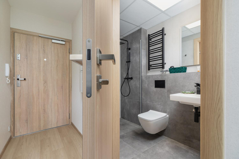 Bathroom 2, Cozy Studio Apartment Sauna & AC Krakow by Noclegi Renters, Kraków City