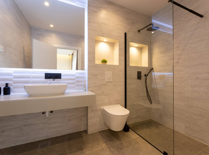 Bathroom, Moonlit Mirage Villa With Pool, Gym and Sauna, Kaštela