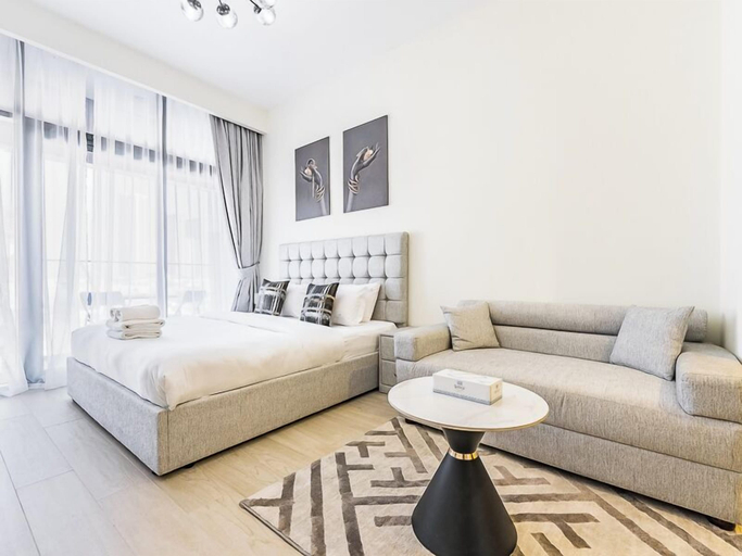 Bedroom 2, Relaxing Studio Retreat in Vibrant Meydan City,, Dubai