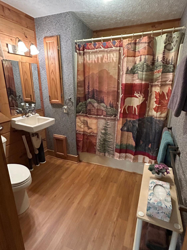 Bathroom 2, Misty Creek Log Cabins, Haywood