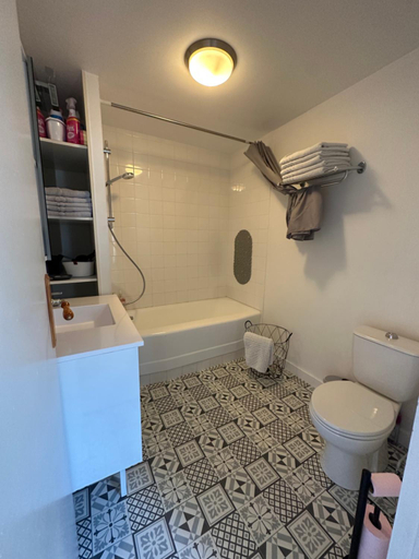Bathroom 1, 2 chambres, 4 a 6 voyageurs en centre ville, a 5 mins du zoo, Sarthe
