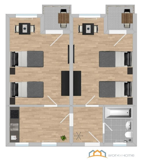 SAD161 - Gut geschnittene Monteurwohnung mit Balkon, Schwandorf