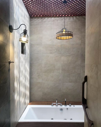 Bathroom 4, Bagas Zakariah Orchard Lodge, Kampar