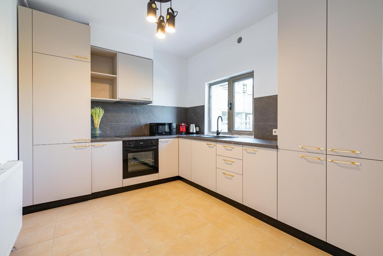 Kitchen, Sky-High: 15th Floor Modern Accommodation in Doamna Ghica Area, Municipiul Bucuresti