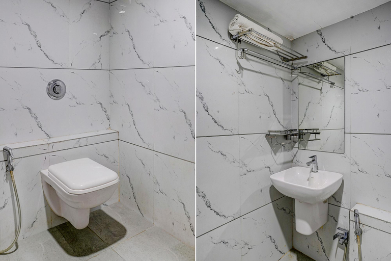 Bathroom 4, FabHotel La Victoria - Galaxy Circle, Surat