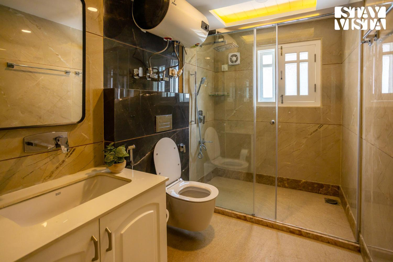Bathroom 2, StayVista at Midsummer Moon - Mountain View with Courtyard, Srinagar