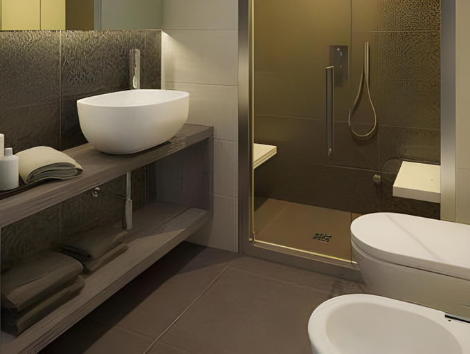 Bathroom 3, Hotel Commodore, Rimini