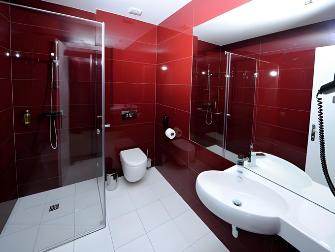 Bathroom 5, Plaza V Hotel, Targu Mures