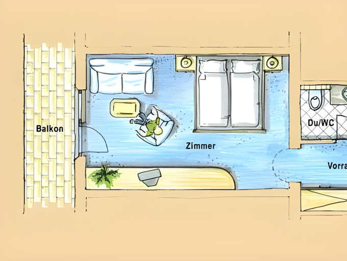 Bedroom 3, Hotel Albona, Landeck
