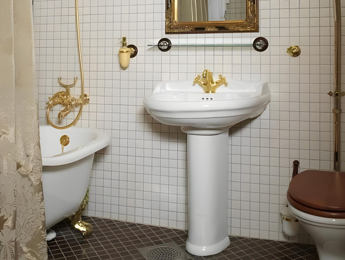 Bathroom 4, Fretheim Hotel, Aurland