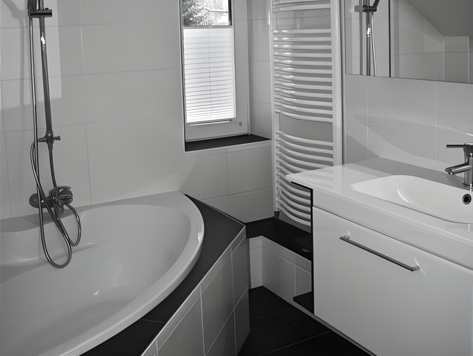 Bathroom 2, Ferienwohnung am Kurpark, Schaumburg