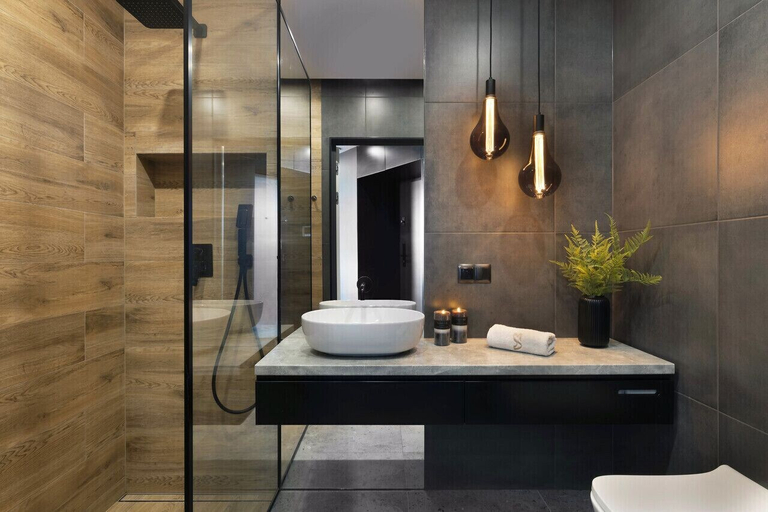 Bathroom, Elite Apartments Chlebova Shipyard, Gdańsk City