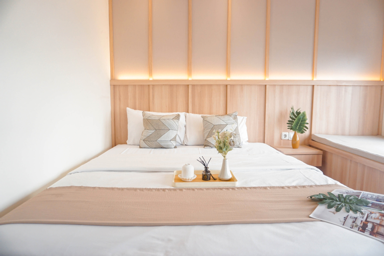 Bedroom 1, Comfy and Strategic 2BR Connecting Mall at Pollux Chadstone Apartment By Travelio, Cikarang