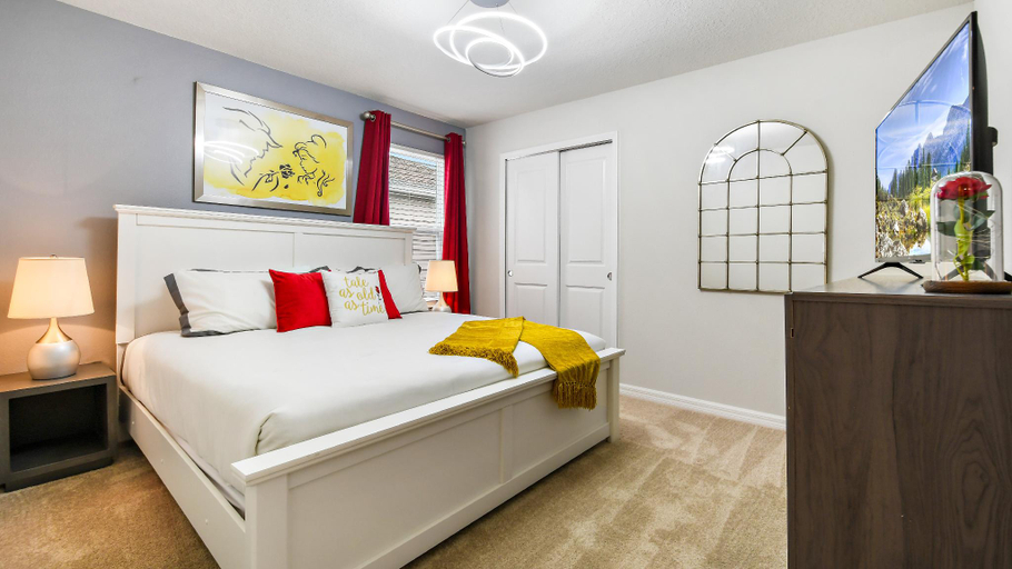 Bedroom 3, Spacious Home: Private Pool & Resort Access, Polk