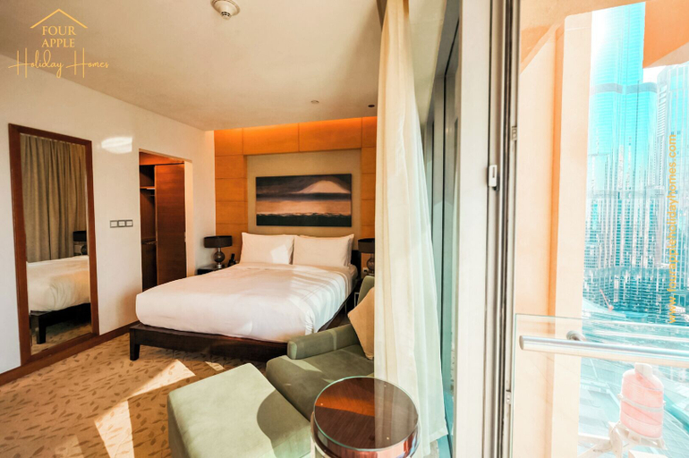 Bedroom 5, Luxury Studio with Burj Khalifa View, Dubai