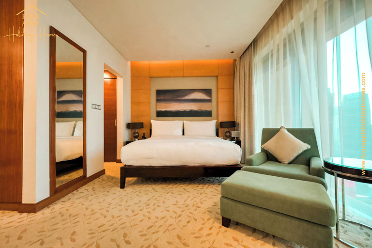 Bedroom 4, Luxury Studio with Burj Khalifa View, Dubai