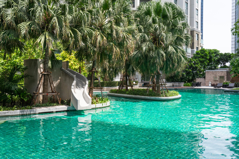 B719-mrt Rama9 Jodd Fairs Night Market, a few minutes walk, two bedrooms, two bathrooms, Huai Kwang