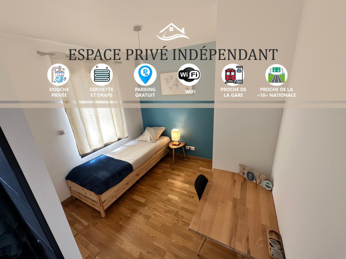3, Chambre privee au calme - Proche gare - Parking gratuit, Charente