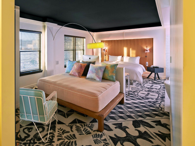 Bedroom 3, Mama Shelter Los Angeles Hollywood, Los Angeles