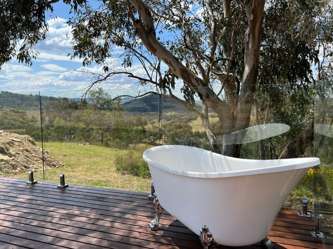 Bedroom, Sunstone - 2 Bed Eco Cabin - Kundalini Lodge, Mid-Western Regional - Pt A