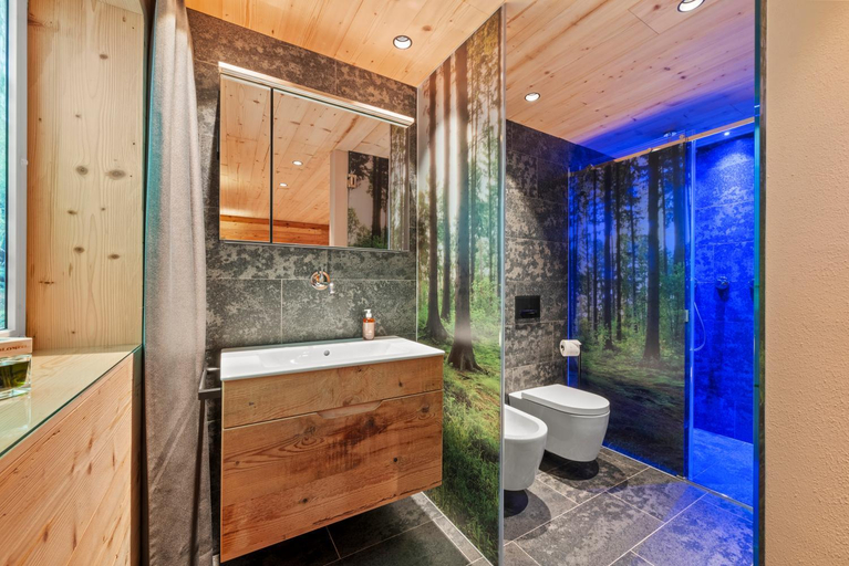 Bathroom 2, NEW OPENING "Sissi Chalets" - Unique Luxury Hideaway with Mountain view & Sauna, Trento
