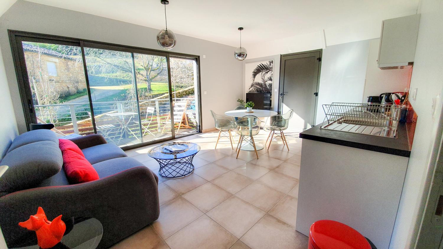 Balcony/terrace, Villa Cote Ouest avec Jacuzzi Privatif, Dordogne