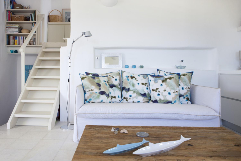 Bedroom, Sea Paros Holiday Villa with panoramic views over Naoussa bay, South Aegean