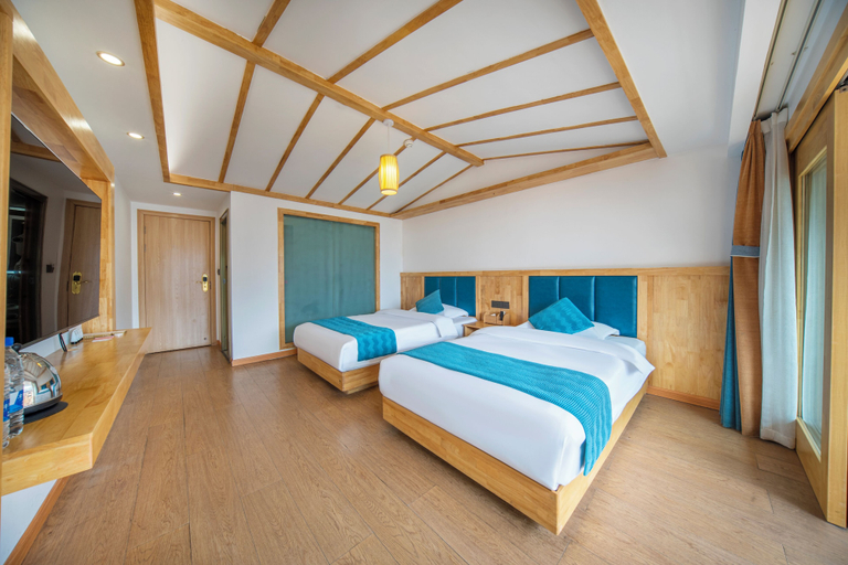 Bedroom 3, Xijiang Yunting Light Luxury Panoramic, Qiandongnan Miao and Dong