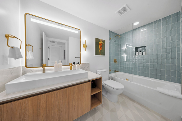 Bathroom, Modern Studio in Downtown Miami, Miami-Dade