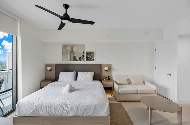 Bedroom 1, Modern Studio in Downtown Miami, Miami-Dade