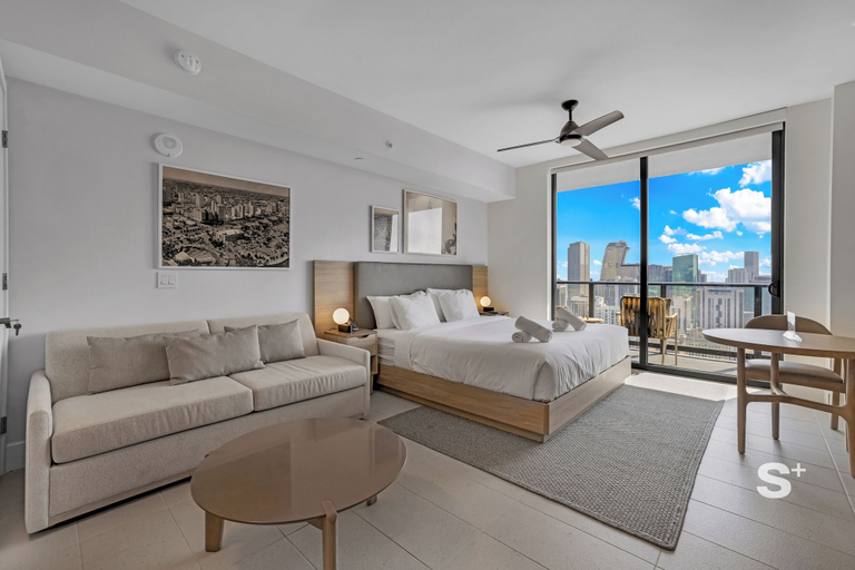 Bedroom 1, Sky High Stay Sleek Studio in Miami, Miami-Dade