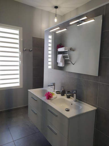 Bathroom 2, Villa Creolena - Chambres d'hotes avec piscine - option kitchenette - proche plage - calme absolu - , Anse-Bertrand
