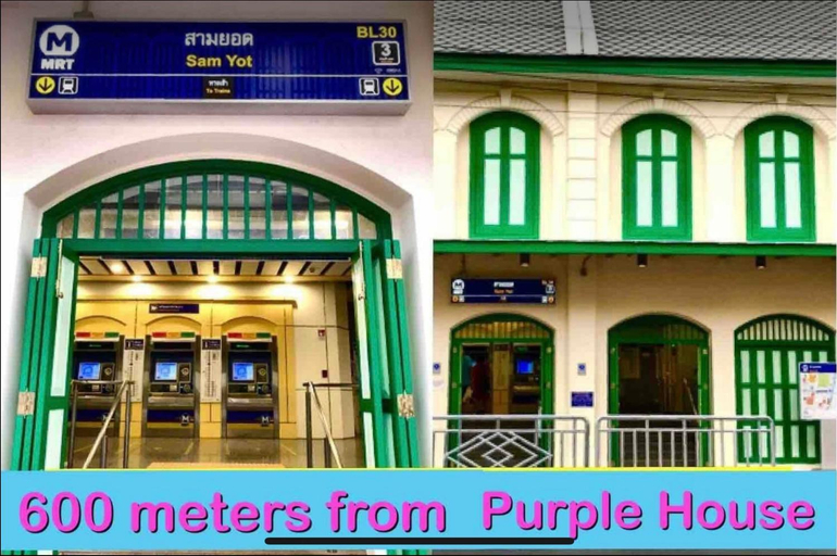 4, Purple House Family BR Walk to Grand Palace, Phra Nakhon