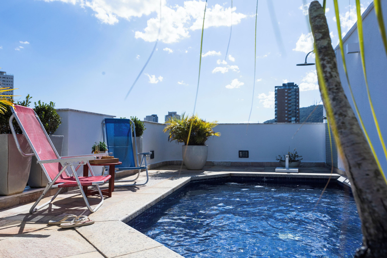 Sport & Beauty 3, Cobertura com Piscina privativa e AC, Guarujá