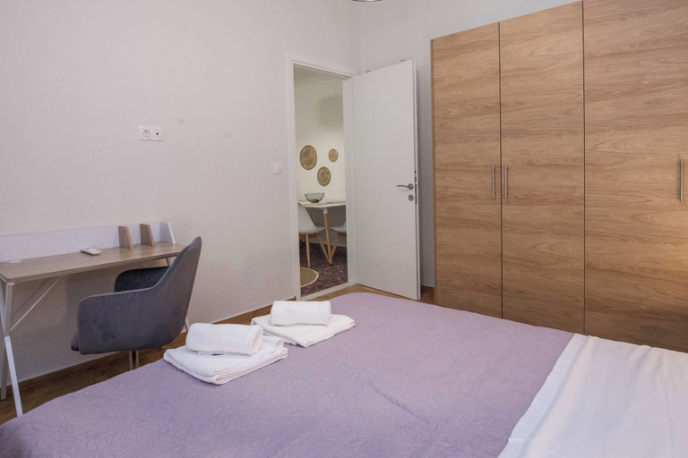 Bedroom 4, Fresh Urban Apt with Balcony in Zografou, Attica